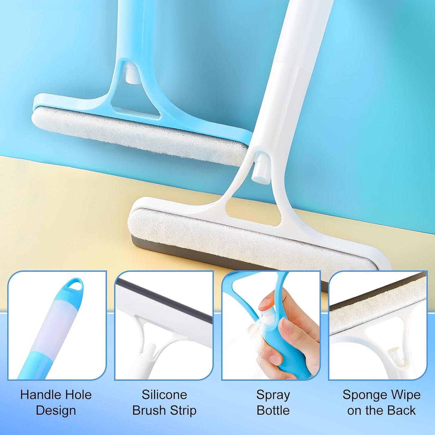 ✨ Streak-Free 3-in-1 Glass Cleaner – Spray, Wipe & Scrape for a Perfect Finish! 🧽
